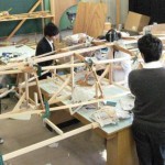 チャイン材の固着がほぼ終わり